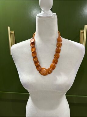 Premier Designs Burnt Orange Graduated Bead Necklace